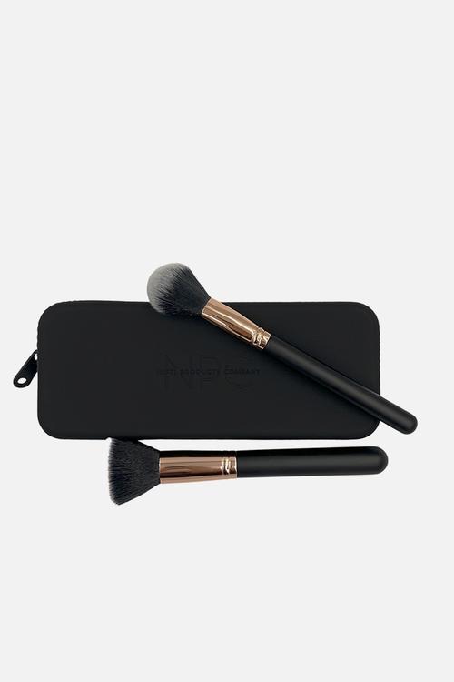 Washable silicone cosmetic brush pouch - black