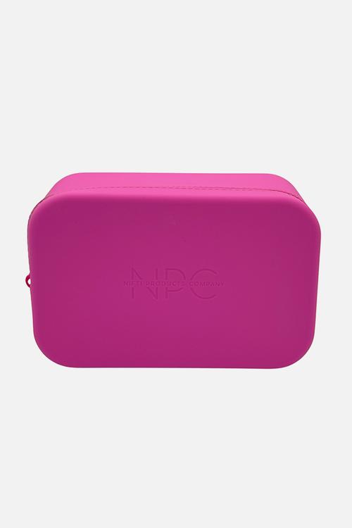 Washable silicone toiletry bag large - pink