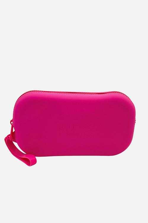 Washable silicone cosmetic bag medium - pink