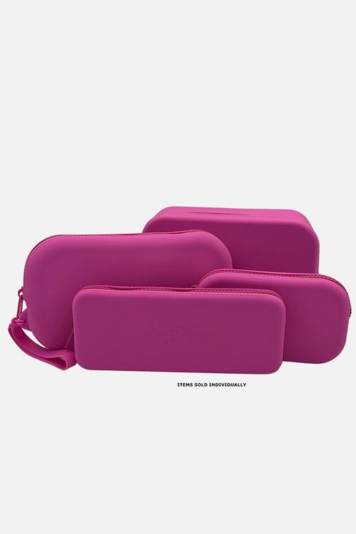 Washable silicone makeup bag small - pink