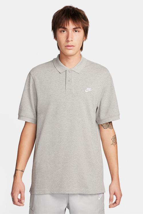  Club s/s  pique polo  - dk grey heather/white