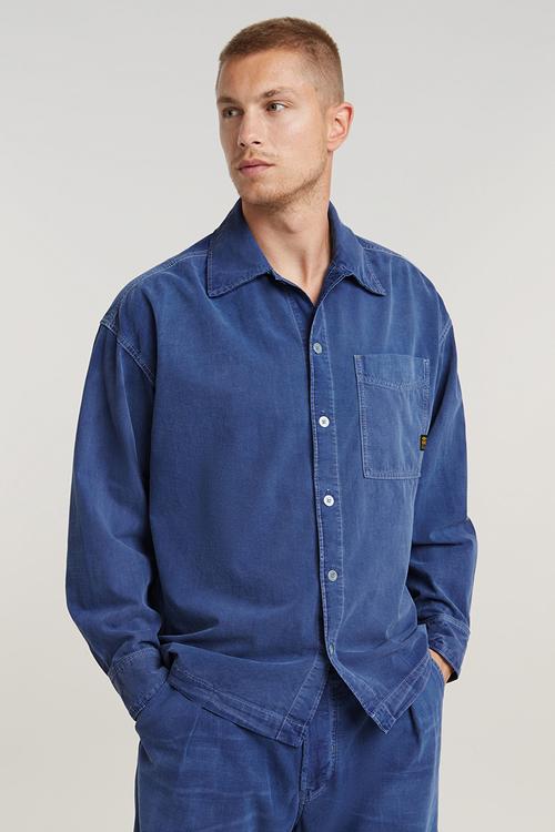 Boxy Fit shirt l\sLt wt illinois ecru chambray - faded ciel blue gd