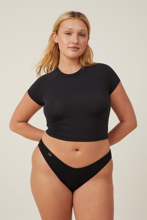 Organic Cotton Rib Bikini Brief - Black
