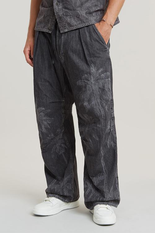 Pleated Denim PantLt wt kala black denim - faded acero grey