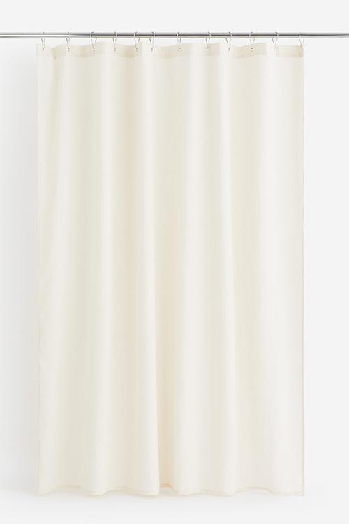 Seersucker shower curtain - cream