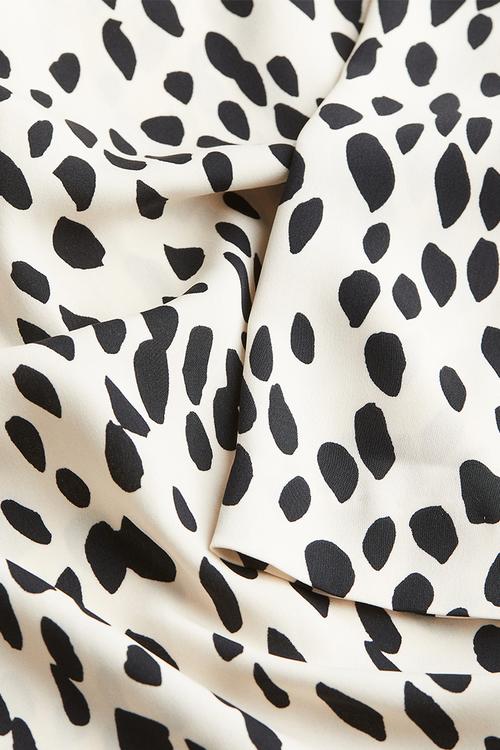 Draped dress - cream/spotted