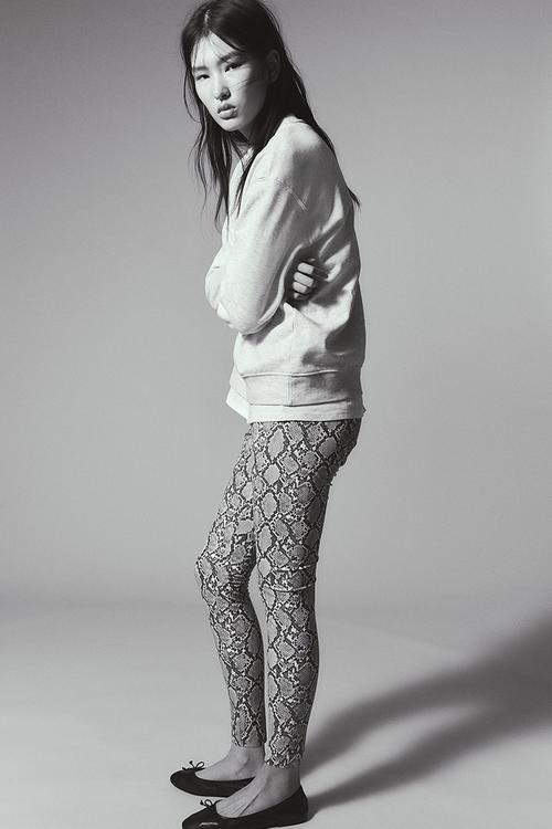 Crocodile-patterned leggings - white,multi,grey