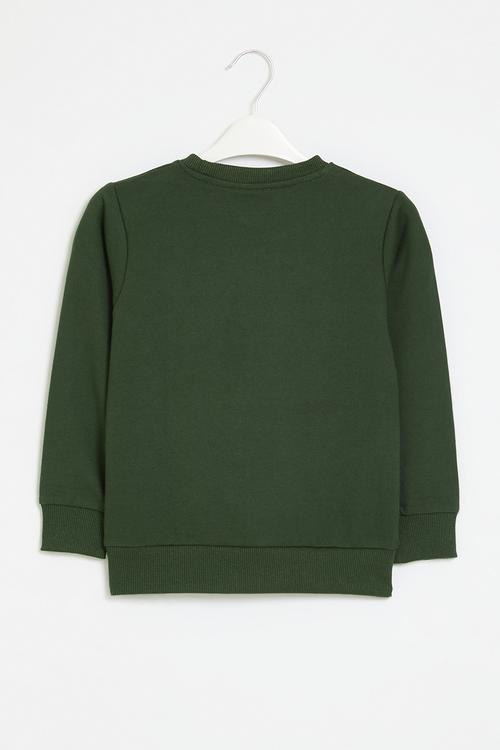 Printed sweat top - green