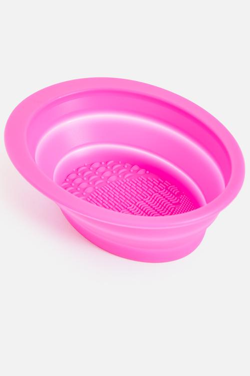 Pop up brush cleaner bowl - pink