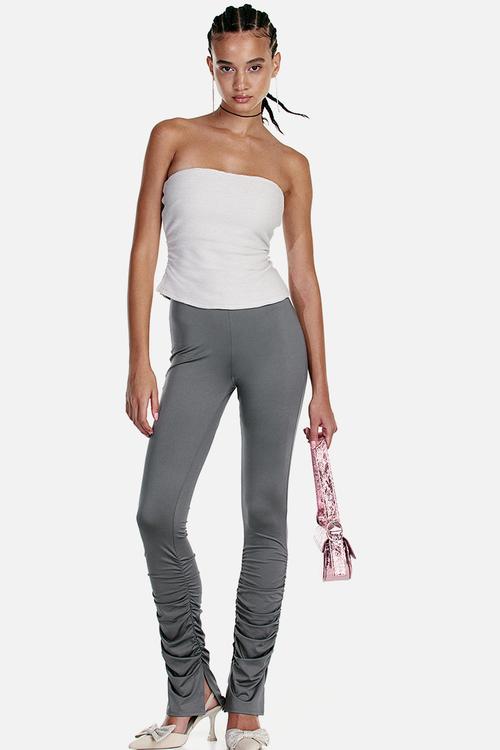 Textured tube top - light greige