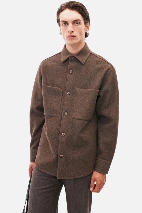 Loose fit overshirt - dark brown