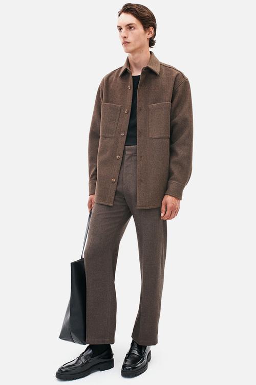 Loose fit overshirt - dark brown