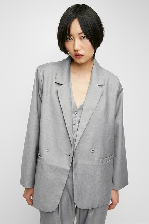 Co-ord power blazer - charcoal melange