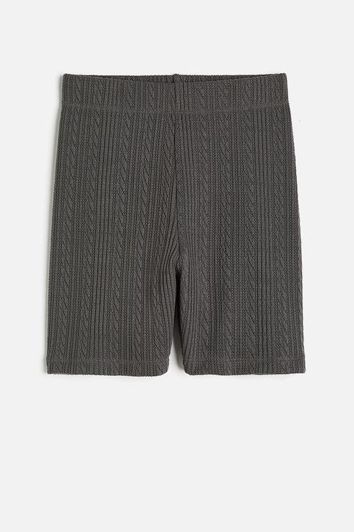 Textured jersey cycling shorts - dark grey