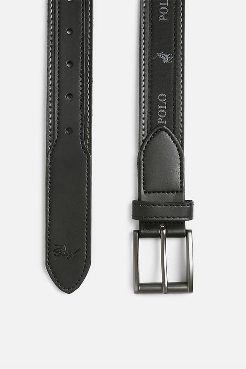 Alessandro Coated Leather Belt - Black