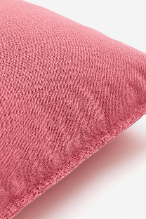 Linen-blend cushion cover - deep pink