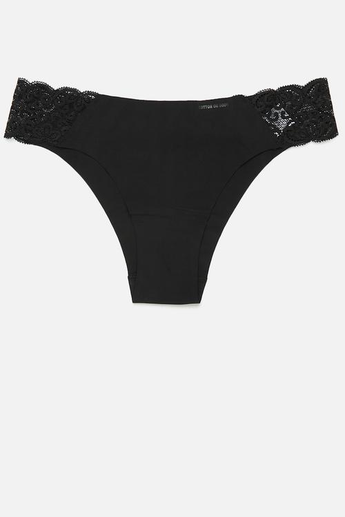 Party Pants Seamless Brasiliano Brief 3 Pack - Black/ Frappe/Cream