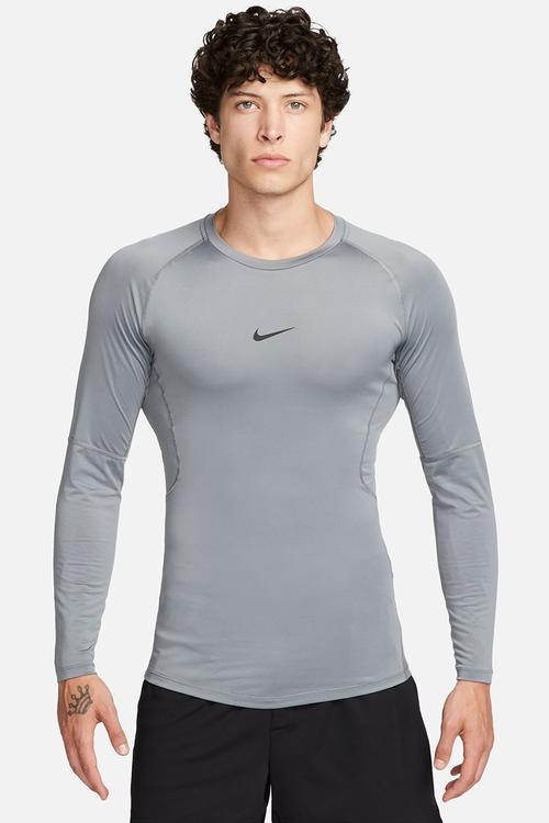 Pro Dri-FIT Tight Long-Sleeve Fitness top - smoke grey & black