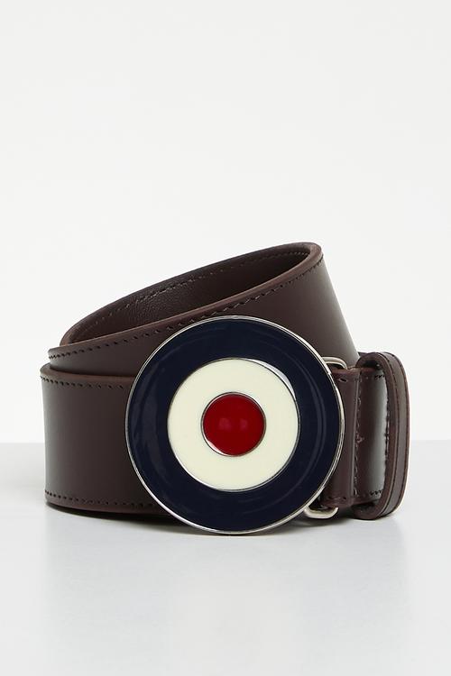 Target buckle leather - brown