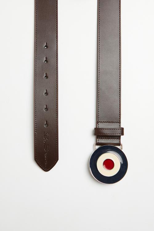 Target buckle leather - brown