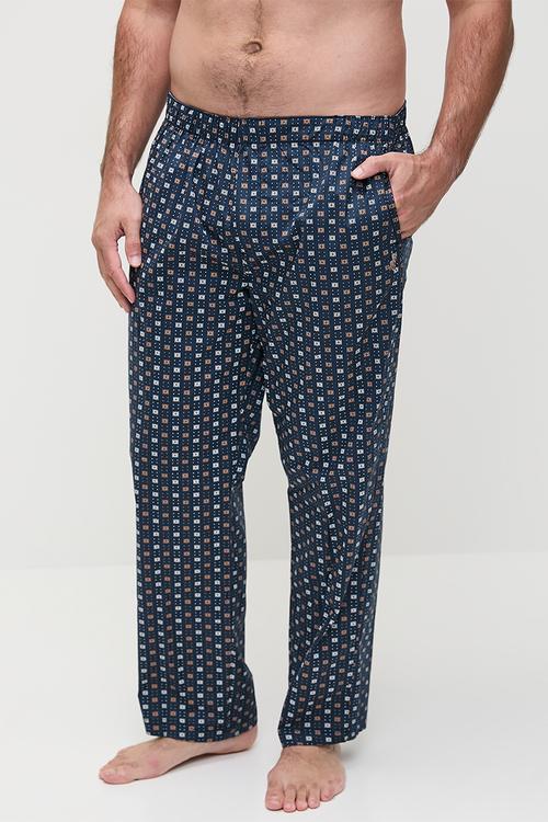 Pattern woven pyjama pants - navy