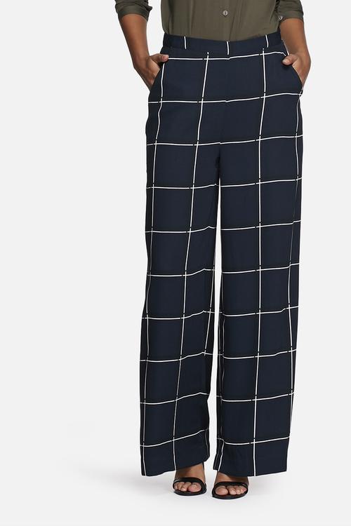 Grid Wide Pants