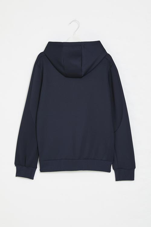 Boys zip through sweat top - navy