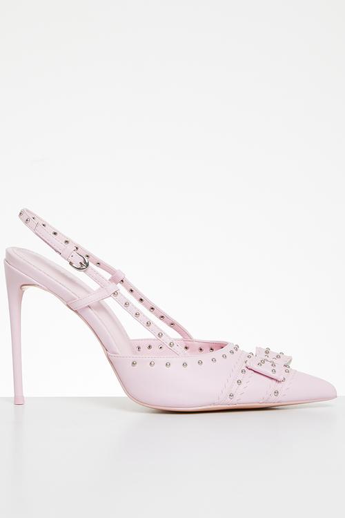 Espresso slingback court - baby pink