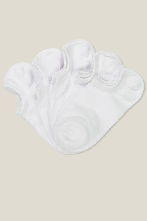 5pk sports low cut sock - white