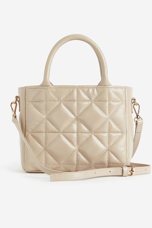 Quilted crossbody bag - beige