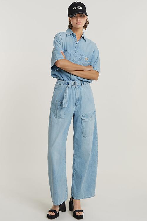 Belted Cargo Loose Wmn - sun faded blue mist