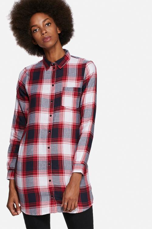 Jewel Long Check Shirt