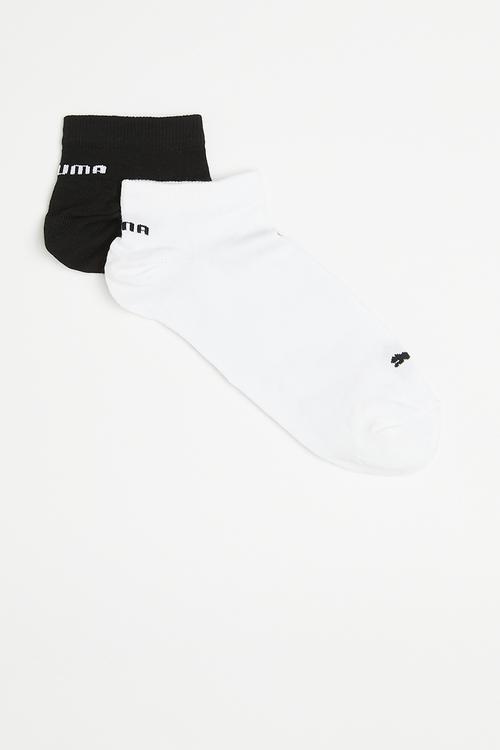 Mens 2 Pk low cut Socks - Black/White