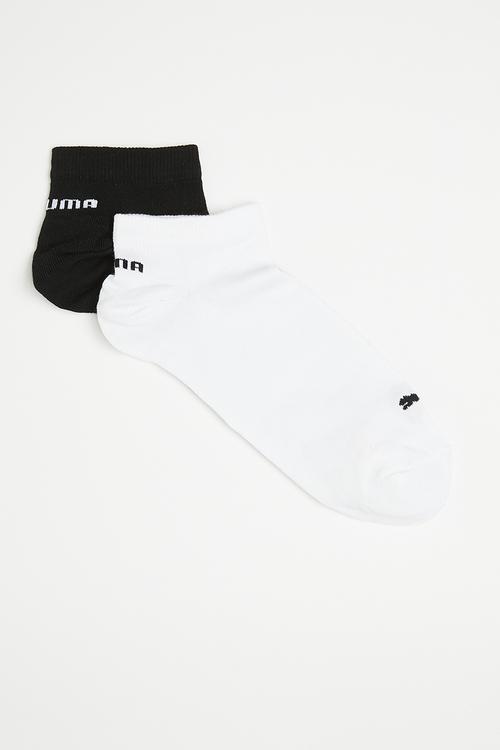 Mens 2 Pk low cut Socks - Black/White