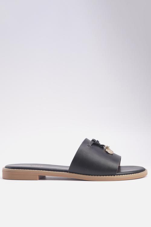 Wollon slip on sandal - black