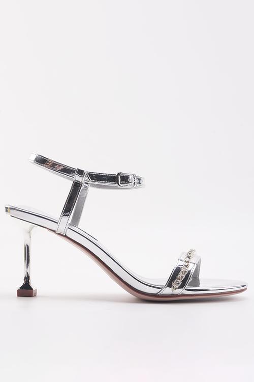 Framan ankle strap heel - silver