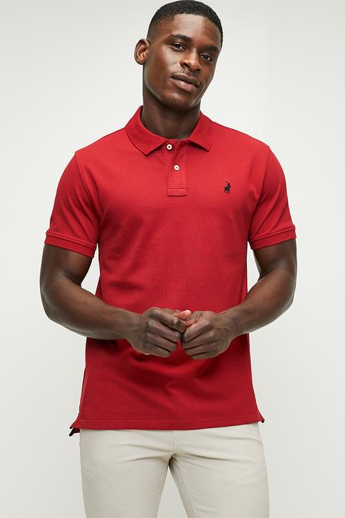Carter golfer stretch pique ss golfer - crimson