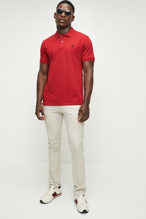 Carter golfer stretch pique ss golfer - crimson