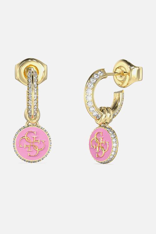 Logo hoop huggies - pink & gold