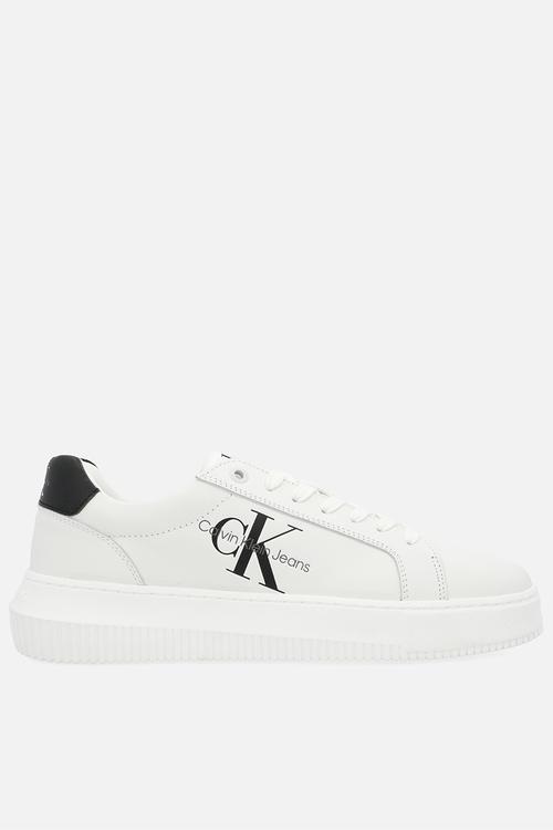 Chunky cupsole laceup mon lth wn - white