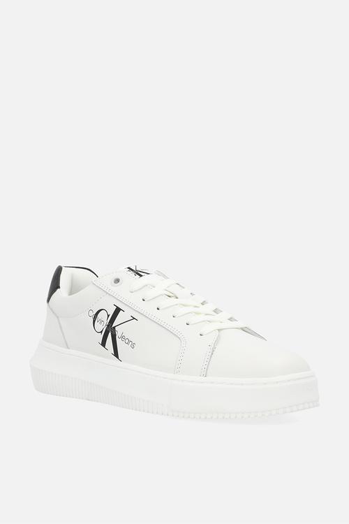 Chunky cupsole laceup mon lth wn - white