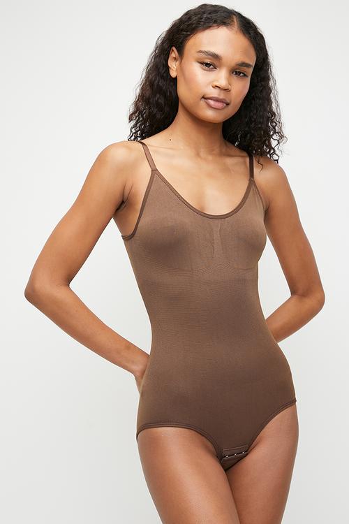 Tess sculp bodysuit brief - brown