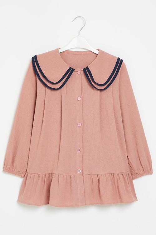 Button down dress - pink & blue