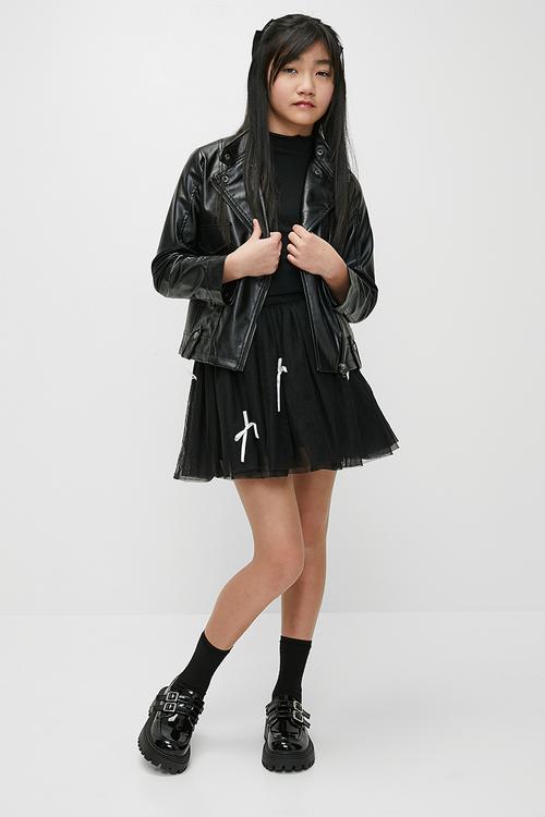 Faux leather jacket - black