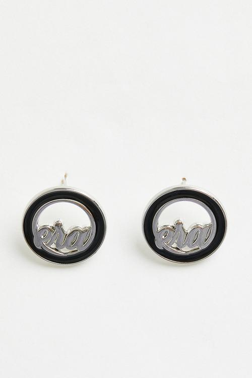 Divs studs - silver & black