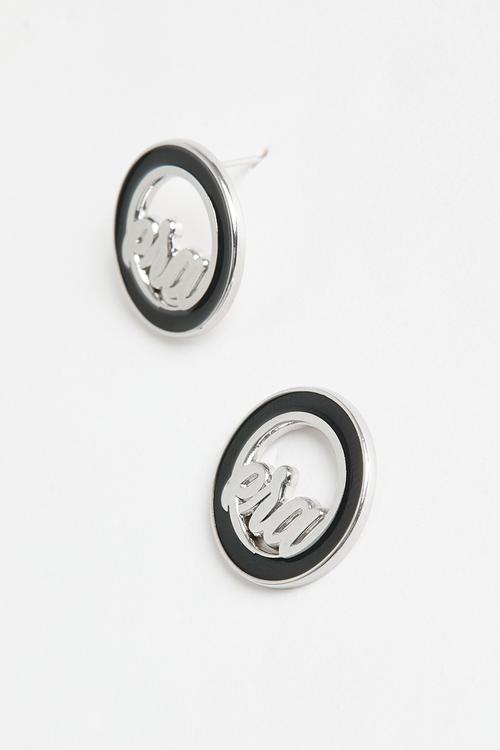 Divs studs - silver & black