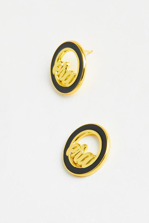 Divs studs - gold & black