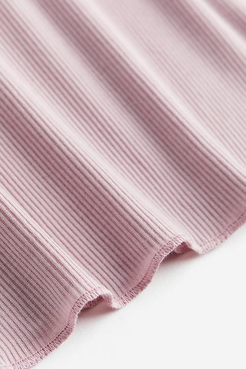 Sheer ribbed top - pink