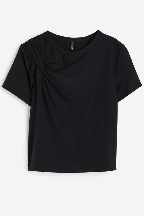 Twist-detail t-shirt - black