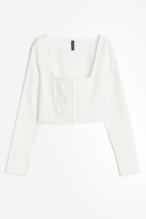 Square-neck top - cream